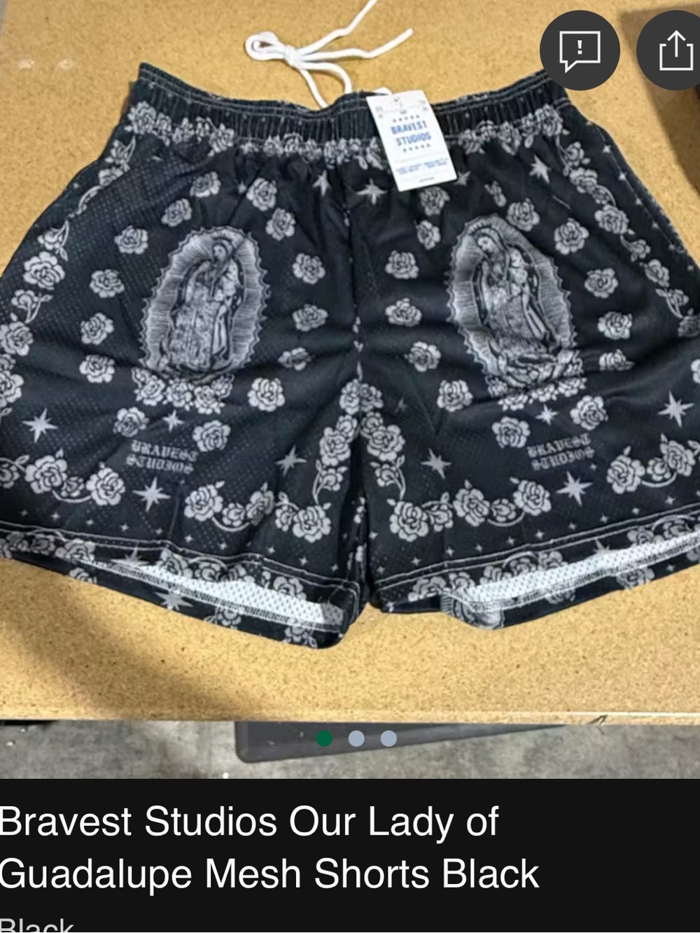 Bravest Studios Virgin Mary Black Shorts